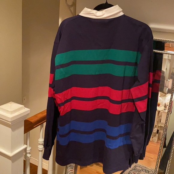 NWT SLAMMER by MUNSINGWEAR HIGH END MENS SHOP - WHITE COLLAR STRIPE LS POLO - Picture 6 of 9